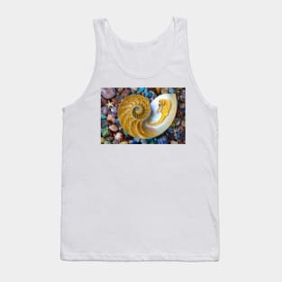 Nautilus And Seahorse On Colored Stones Tank Top